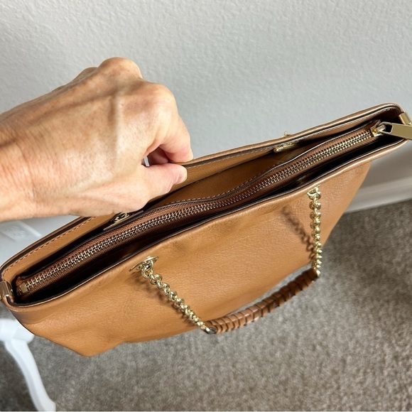 Vince Camuto Jenni Leather Shoulder Tote Purse Double Gold Chain Strap C… - Picture 12 of 16